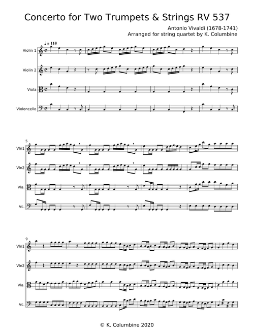 Concerto for 2 Trumpets in C major, RV 537 - Antonio Vivaldi