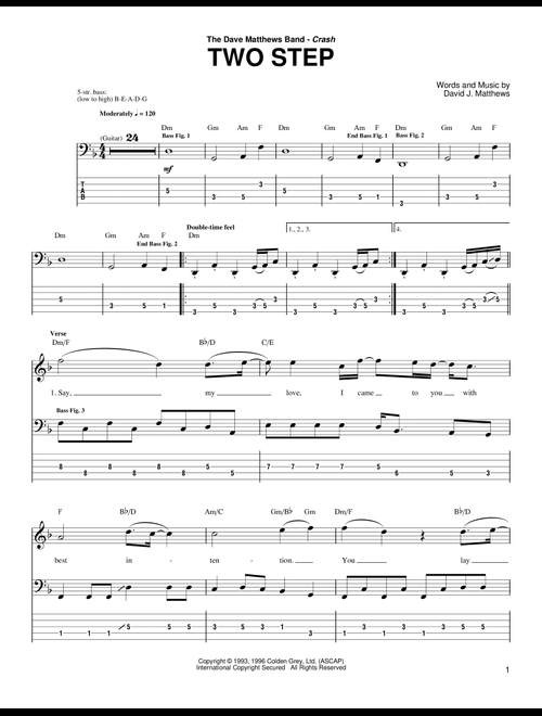 Two Step - Dave Matthews Band (Bass Tab)