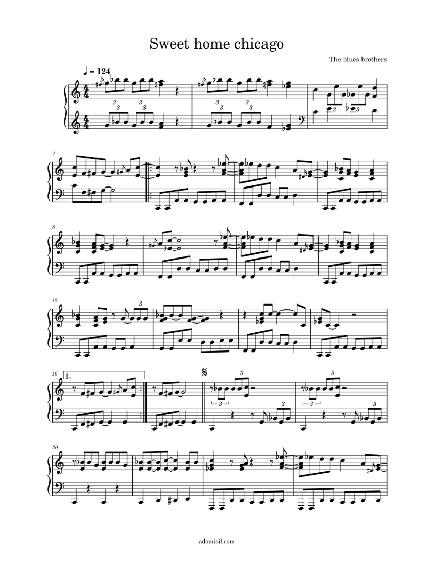 Sweet home chicago Sheet music for Piano (Solo)