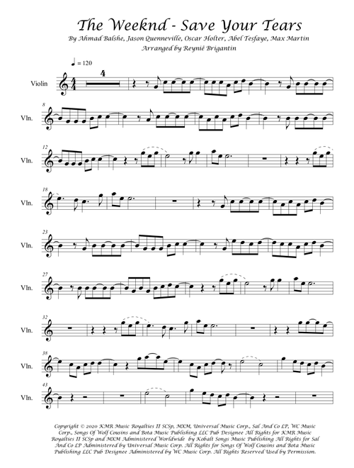 Save Your Tears (Arr. Reyniê Brigantin) - The Weeknd (Violin Solo)
