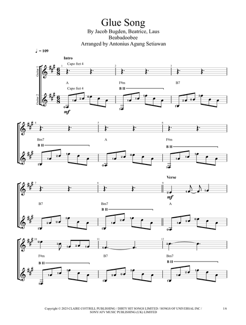 Glue Song (Arr. Antonius Agung Setiawan) - Beabadobee (Instrumental Duet)