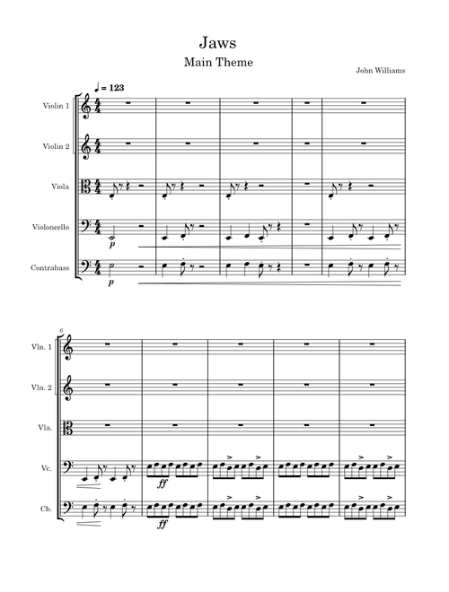 Jaws theme – John Williams