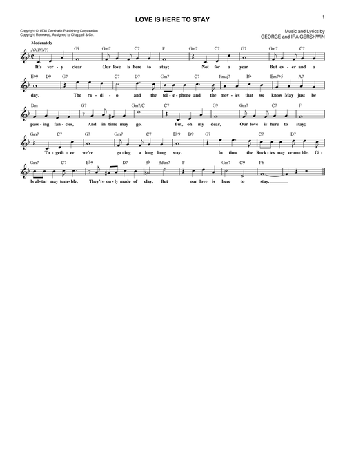 Love Is Here To Stay - George Gershwin, Ira Gershwin (Lead Sheet - Fake Book)
