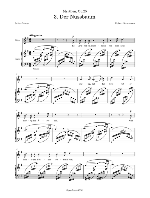 Schumann, Robert - Myrthen, Op.25. No.3 Der Nussbaum