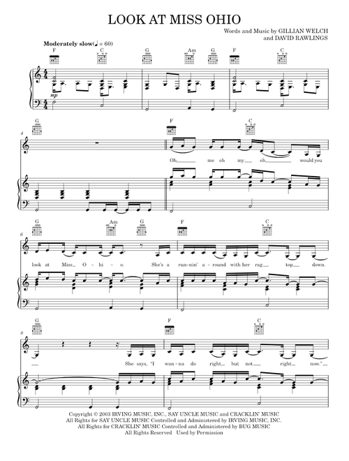 Look at miss ohio - Miranda Lambert (Piano-Vocal-Guitar)