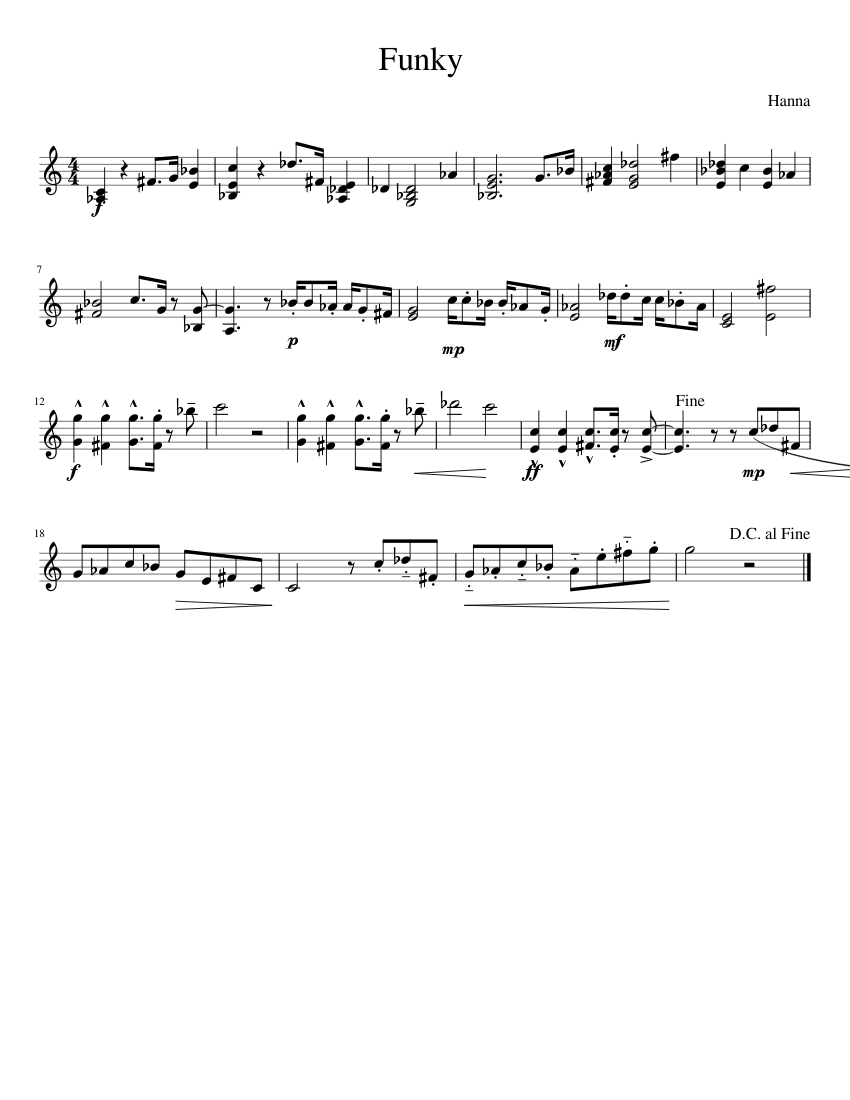 Funky Sheet Music for Piano (Solo) easy | MuseScore.com