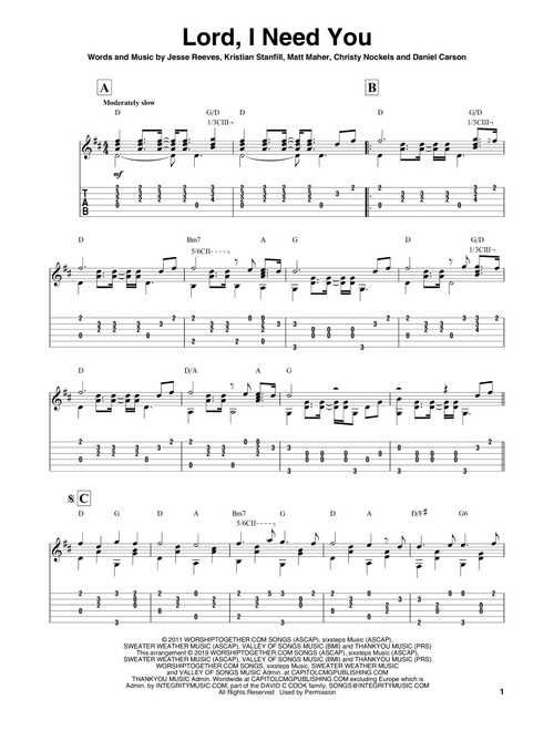 Lord, I Need You - Matt Maher (Solo Guitar)