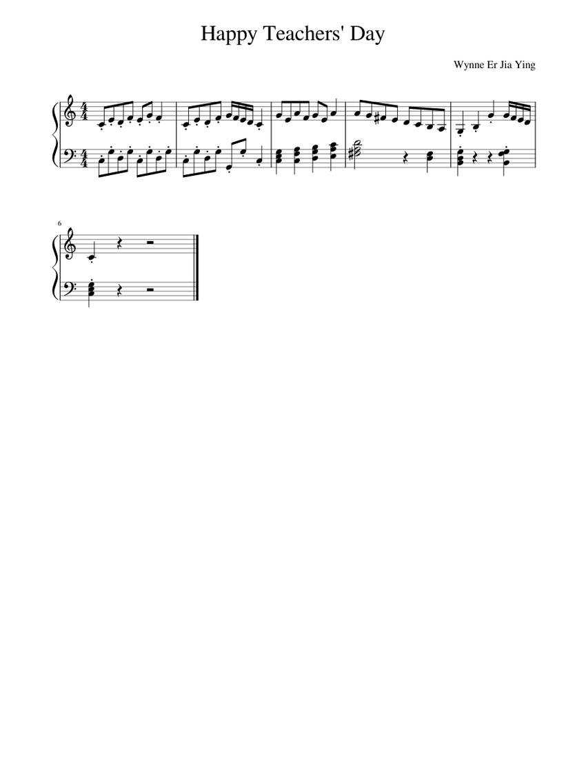 Happy Teachers' Day Sheet Music for Piano (Solo) easy | MuseScore.com