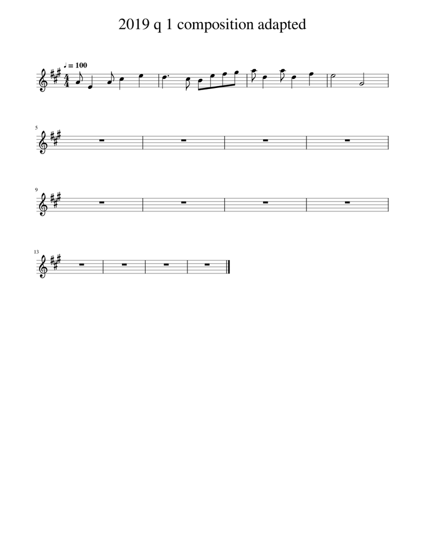 2019 q 1 composition adapted Sheet music for Piano (Solo) Easy ...