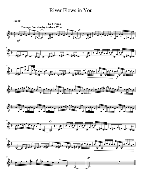 Trumpet - Yiruma - River Flows in You - Andrew Woo