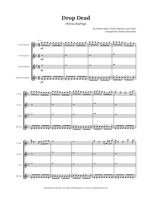 Drop Dead (Arr. Glauco Fernandes) - Olivia Rodrigo (Woodwind Ensemble)