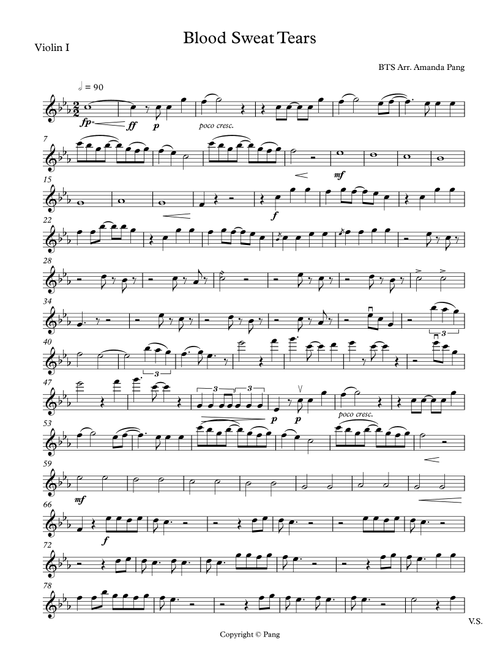 Blood, Sweat, Tears (Arr. Amanda Pang) - BTS (String Quartet)