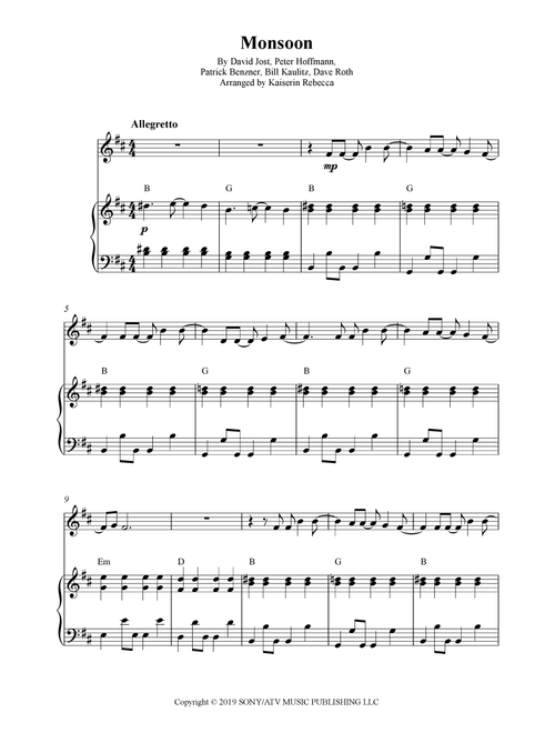 Monsoon (Arr. Kaiserin Rebecca) - Tokio Hotel (Violin and Piano)