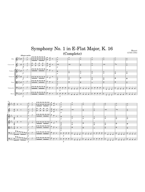 Symphony No. 1 in E-Flat Major, K. 16 – Wolfgang Amadeus Mozart