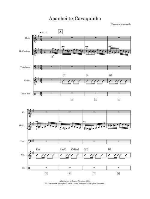 Apanhei-te, Cavaquinho! (Arr. Lucas Narciso) - Ernesto Nazareth (Small Ensemble)