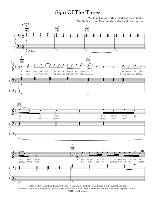 Sign of the Times - Harry Styles (Piano-Voice-Guitar)