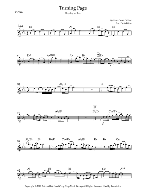 Turning Page (Arr. Fabio Britto) - Sleeping At Last (Violin Solo)