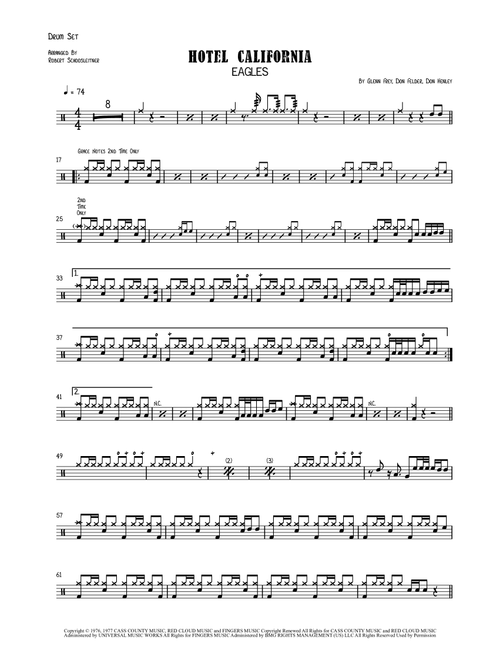 Hotel California (Arr. Robert Schoosleitner) - Eagles (Drums)