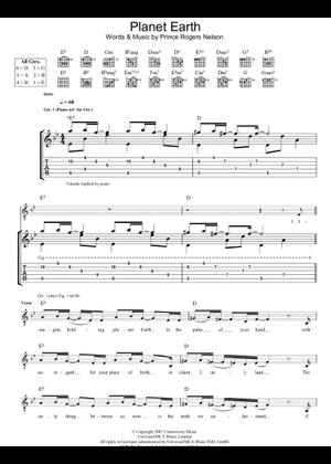 Play Official version of Planet Earth Sheet Music by Prince for 