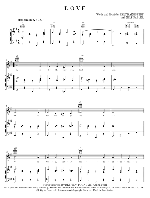 L-O-V-E - Nat King Cole, Natalie Cole (Piano-Vocal-Guitar)