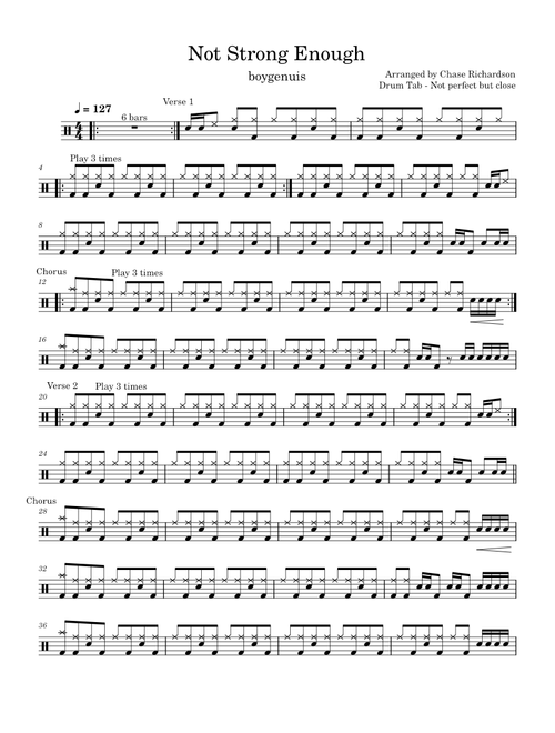 Not Strong Enough – boygenius (Drum Tab)