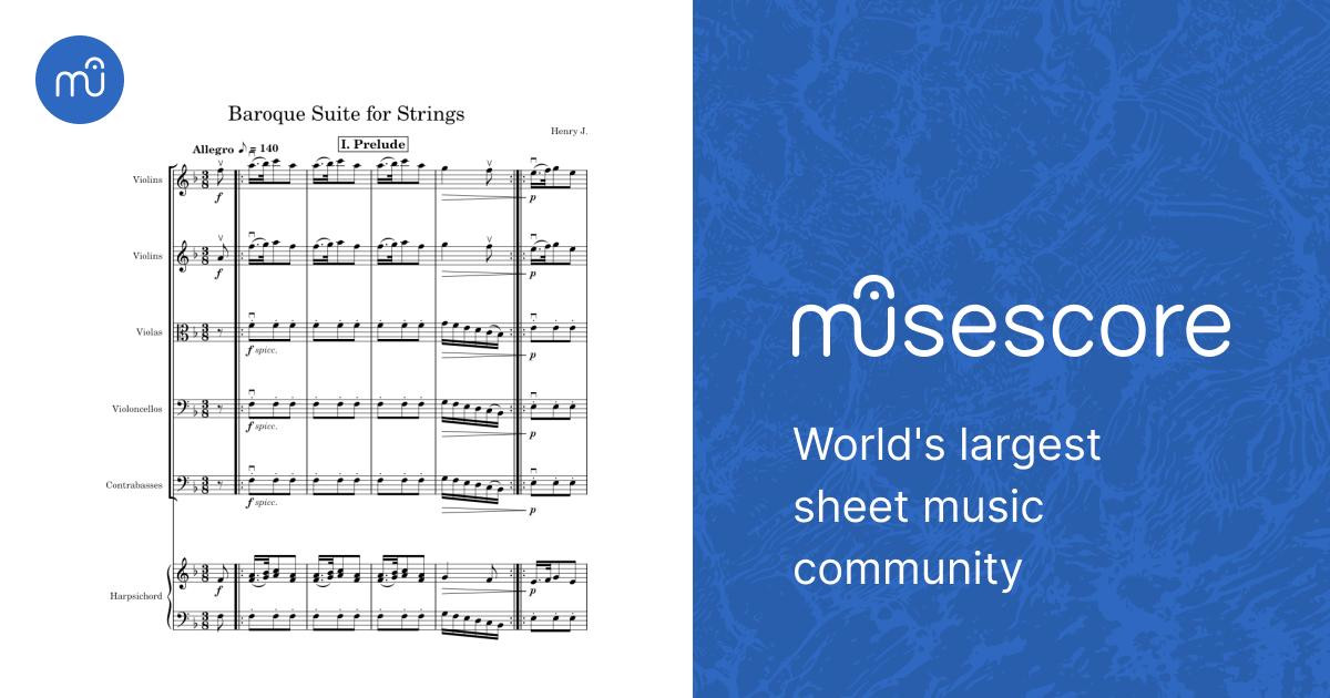 Baroque Suite for Strings Sheet Music for Harpsichord, Strings