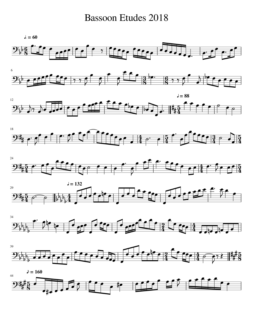 Bassoon Etudes 2018 Sheet music for Bassoon (Solo)