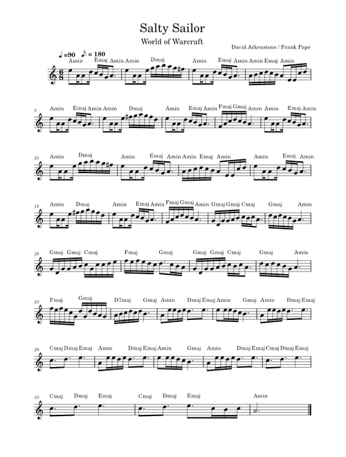 Salty Sailor - David Arkenstone  for (irish) flute and guitar duet