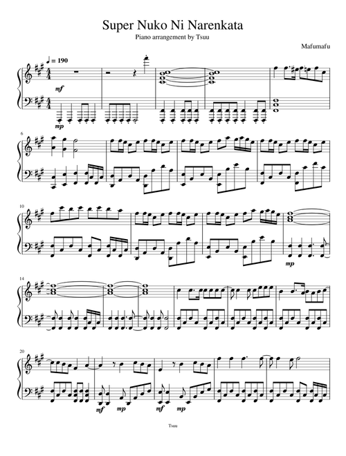 tsuu2092 | Free sheet music | Download PDF or print on Musescore.com