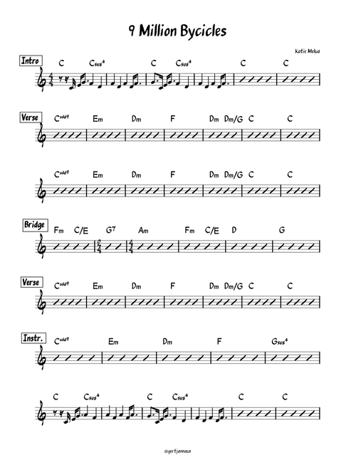 9 million bicycles – Katie Melua