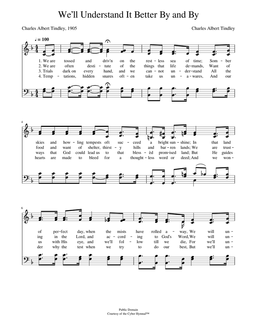 We’ll understand it better by and by Charles A. Tindley Sheet music