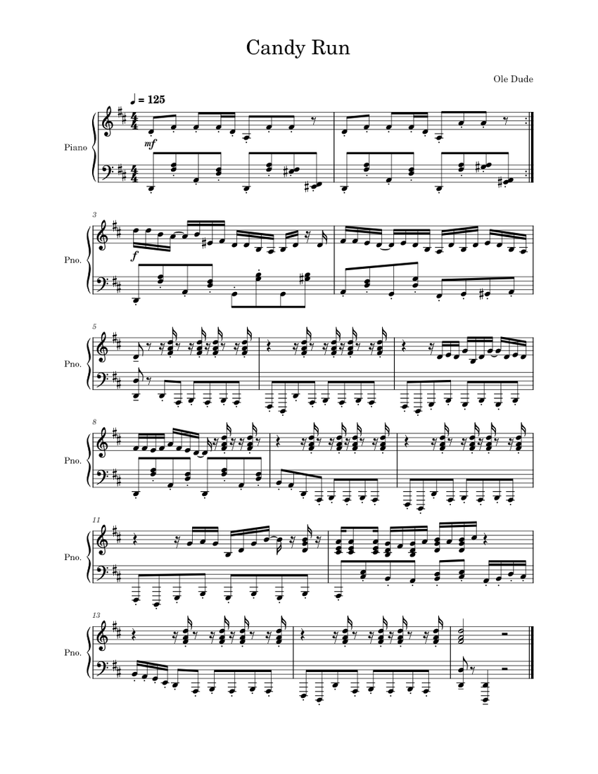 Candy Run Sheet music for Piano (Solo)