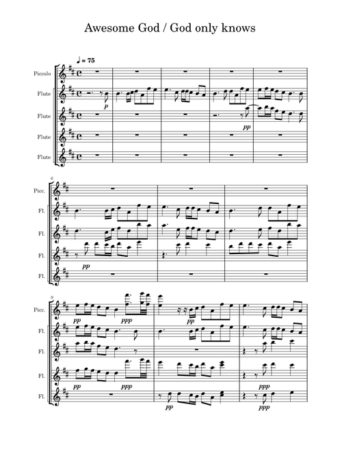 Awesome God / God Only Knows (Campfire Medley) – Kevin Quinn, The Cast Of Netflix's Film A Week Away Awesome God / God Only Knows (Flute choir)