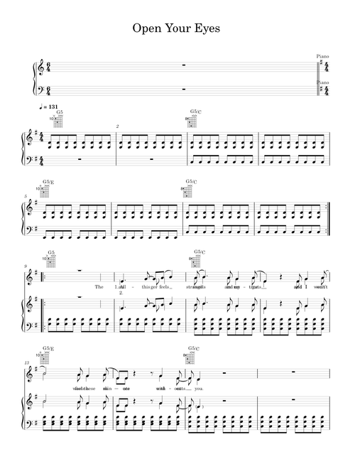 Open your eyes - Snow Patrol (Piano-Voice-Guitar)