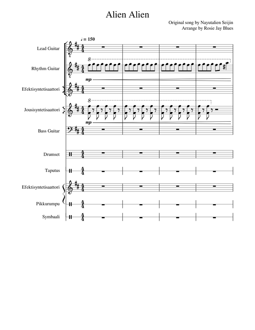 Alien Alien Instrumental Arrange Sheet Music for Snare drum, Crash ...
