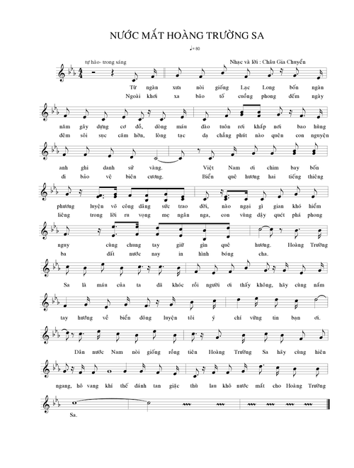 Nước Mắt Hoàng Trường Sa - Score Only (Arr. Châu Gia Chuyển) (Large Ensemble)