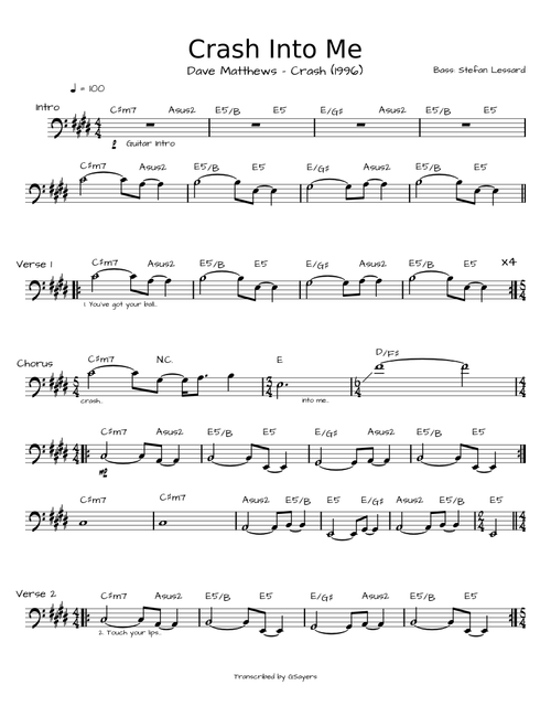 Crash Into Me – Dave Matthews Band - Bass