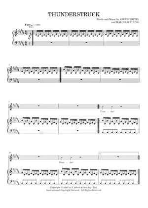 Thunderstruck – AC/DC Sheet Music and Tab for Guitar (Solo) | MuseScore.com