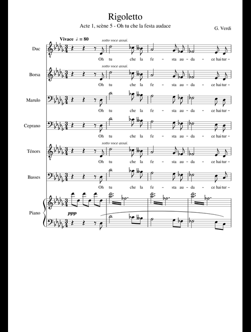 Rigoletto sheet music by Melisande | Play, print, and download in