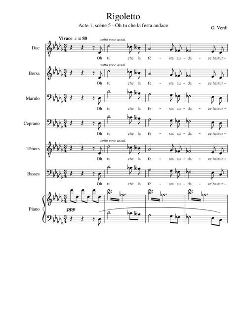 Rigoletto sheet music by Melisande | Play, print, and download in
