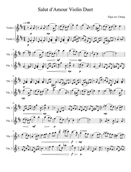 Salut d'Amour Violin Duet