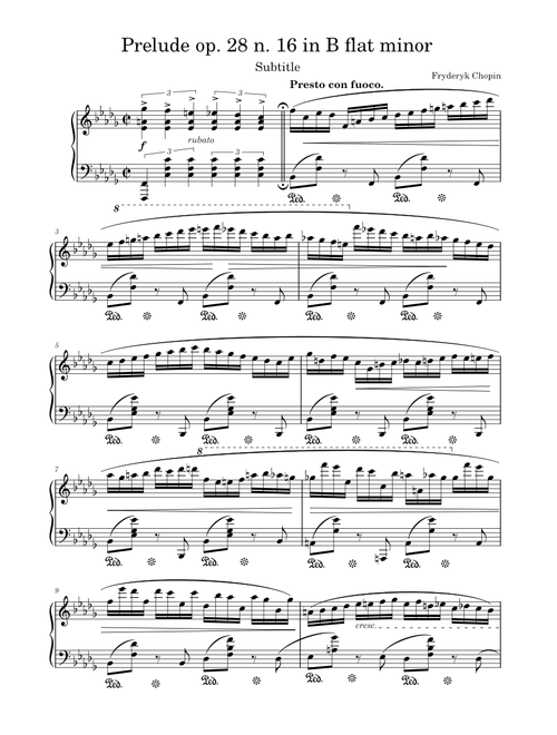 Chopin - Prelude Op.28 No.16 in B flat minor – Frédéric Chopin