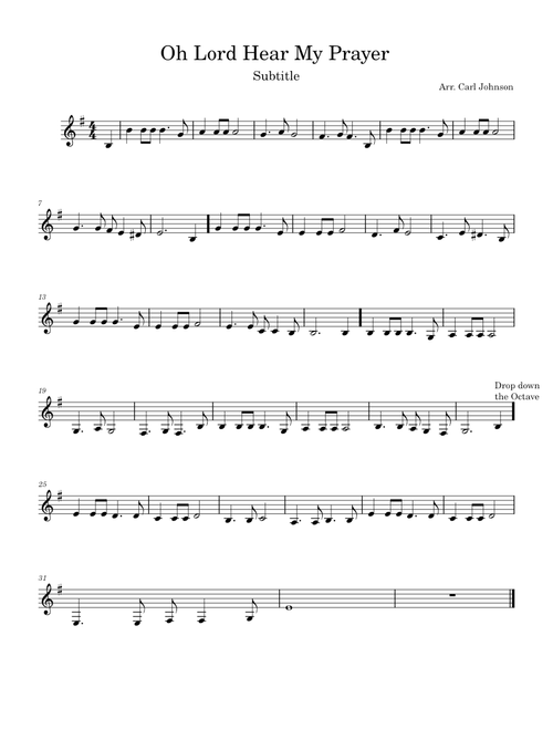 Oh Lord Hear My Prayer (For Electric, 5 String Violin/Looper)