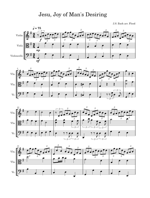 Jesu, Joy of Man's Desiring – Johann Sebastian Bach - String Trio