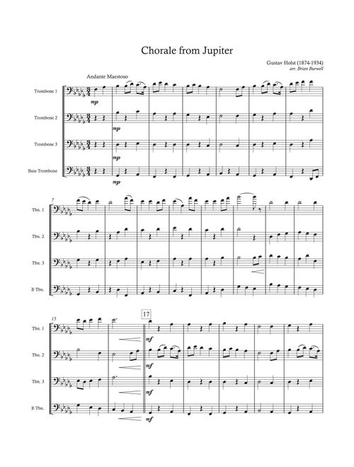 Chorale from Jupiter (Arr. Brian Burwell) - Gustav Holst (Trombone Solo)