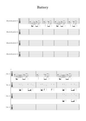 Battery - Metallica - Guitar tab Sheet Music for Guitar (Solo ...