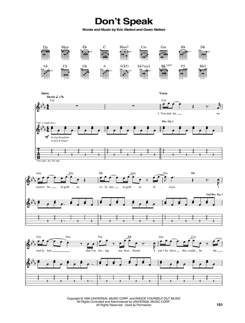 Don't Speak - No Doubt (Guitar Tab)