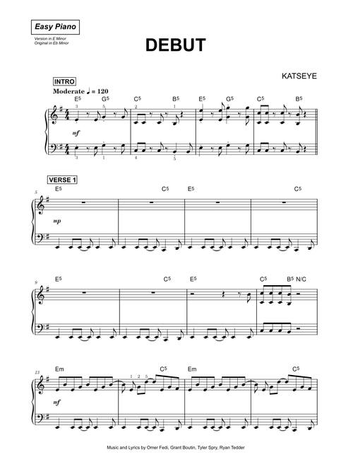 Debut - Katseye (Easy Piano)