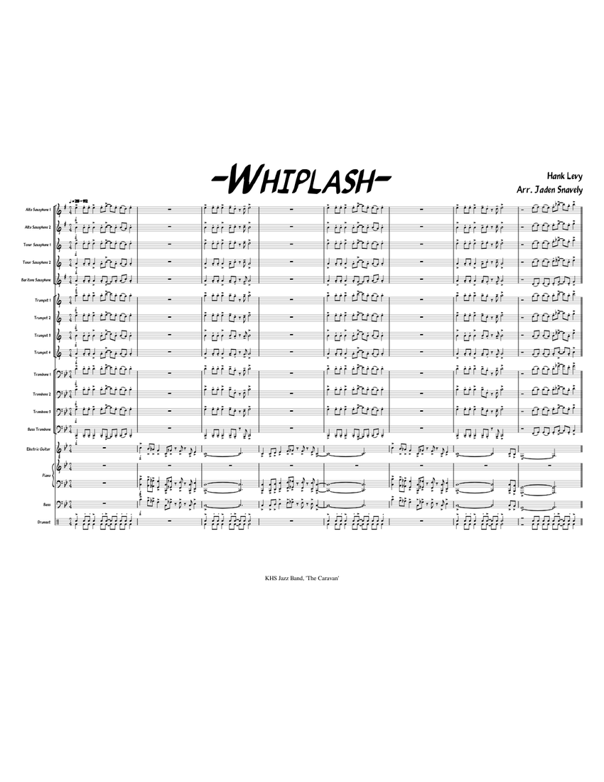 Whiplash (Movie Version) Sheet music for Piano, Trombone, Trombone bass, Saxophone alto & more