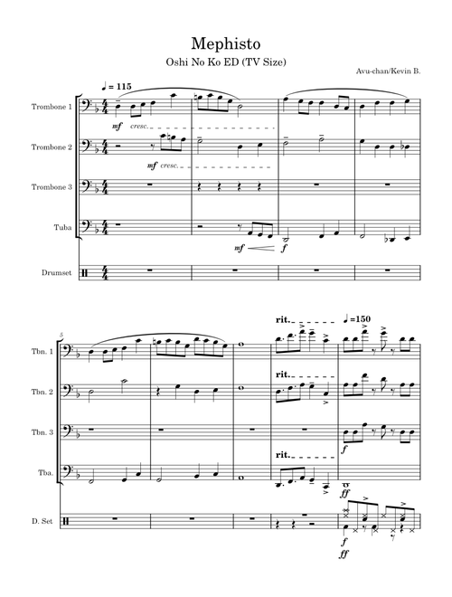 メフィスト Mephisto – QUEEN BEE (Ziyoou-vachi) Brass Quartet